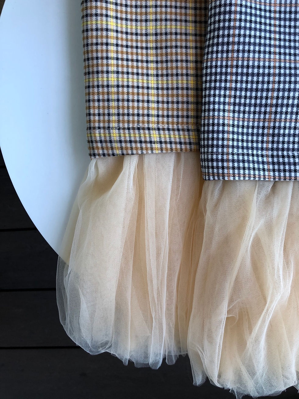 Thumbnail: Mermaid Lace Checkered Skirt_Yellow Checkered