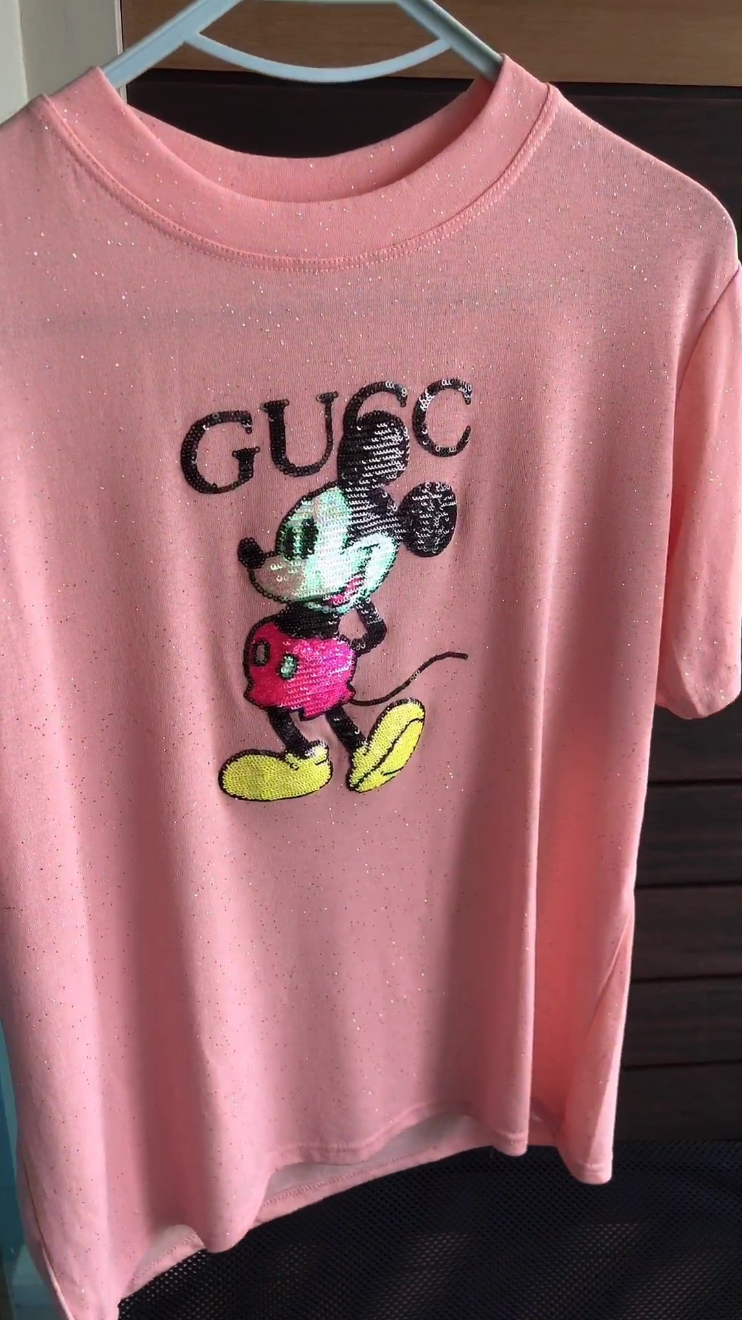 Shinny Mickey Tee_Pink