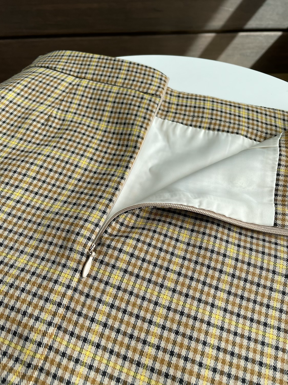 Thumbnail: Mermaid Lace Checkered Skirt_Yellow Checkered