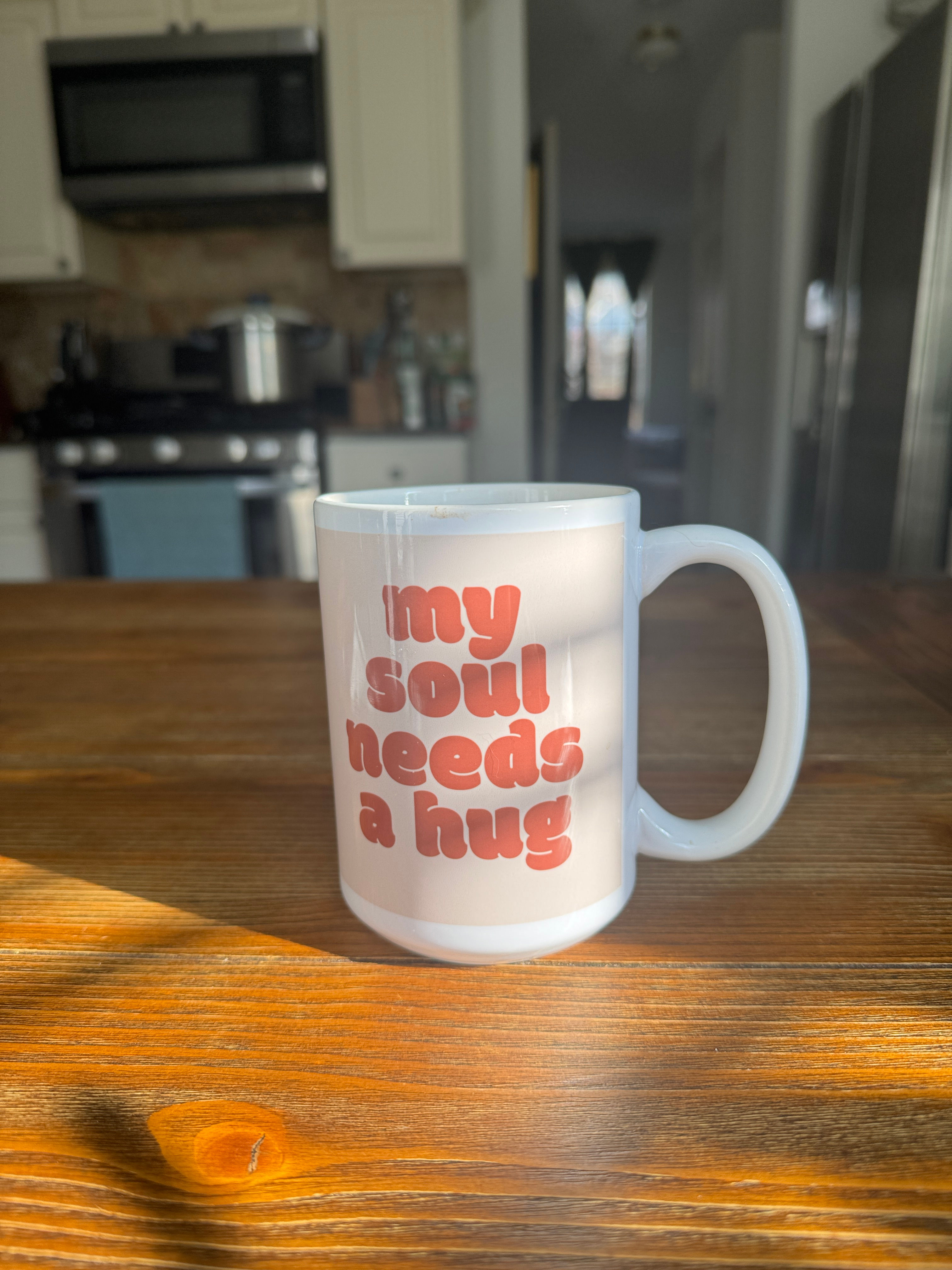 Aztec Heart “My Soul Needs a Hug” Mug – Self-Care Coffee Cup