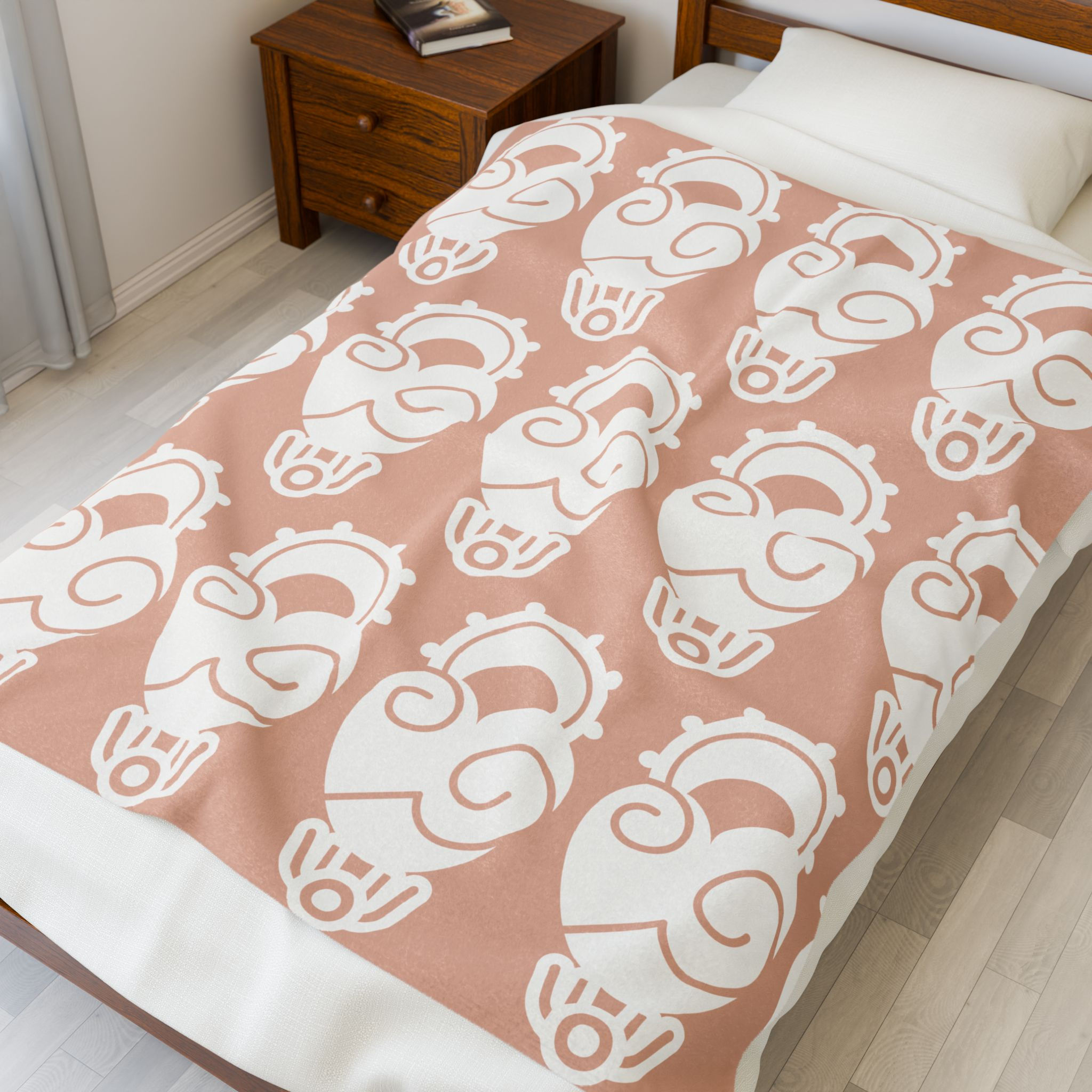 Plush Throw Blanket in Moon Blush — Soft Beige Color