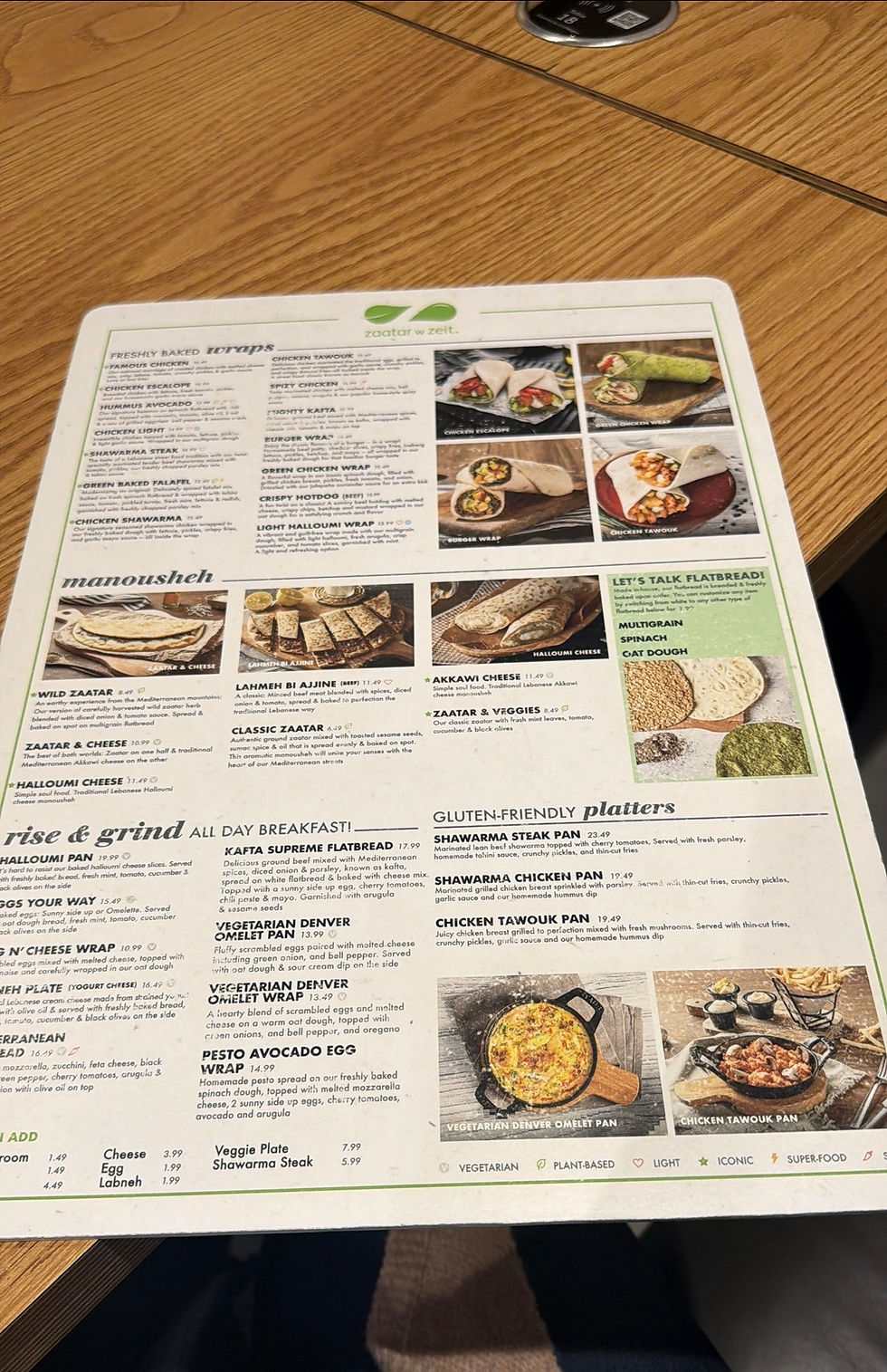 Zaatar w zeit Menu Vancouver