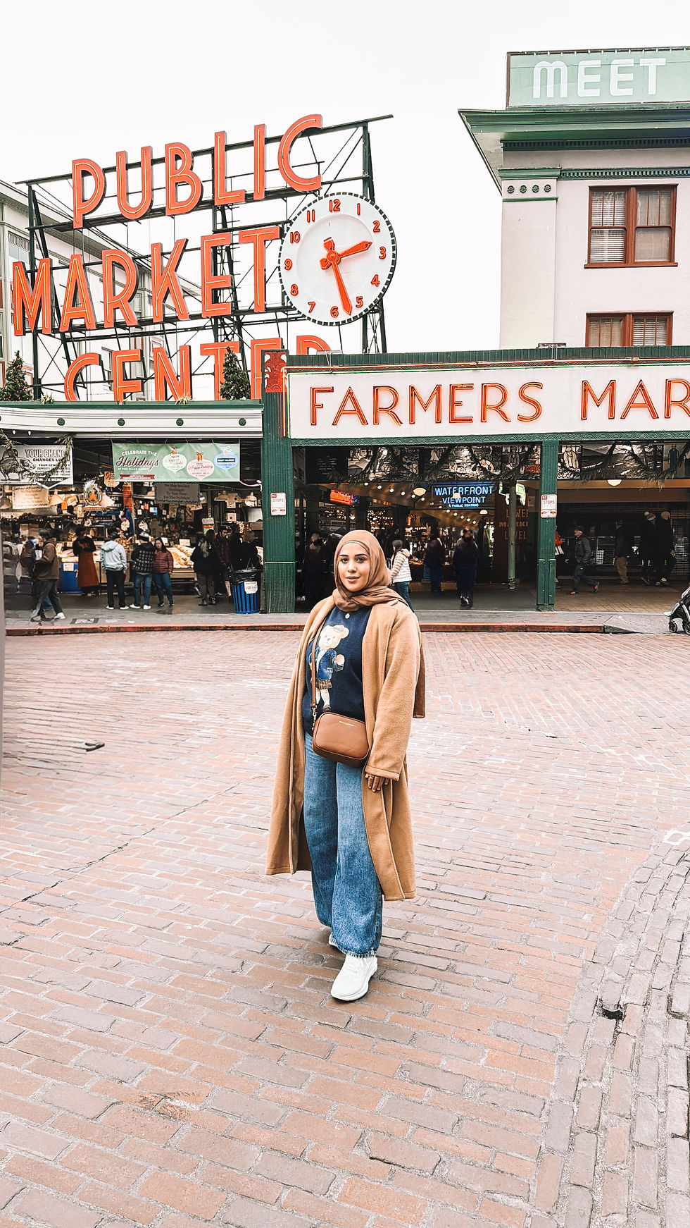 Pike Place Market Seattle main entrance clock