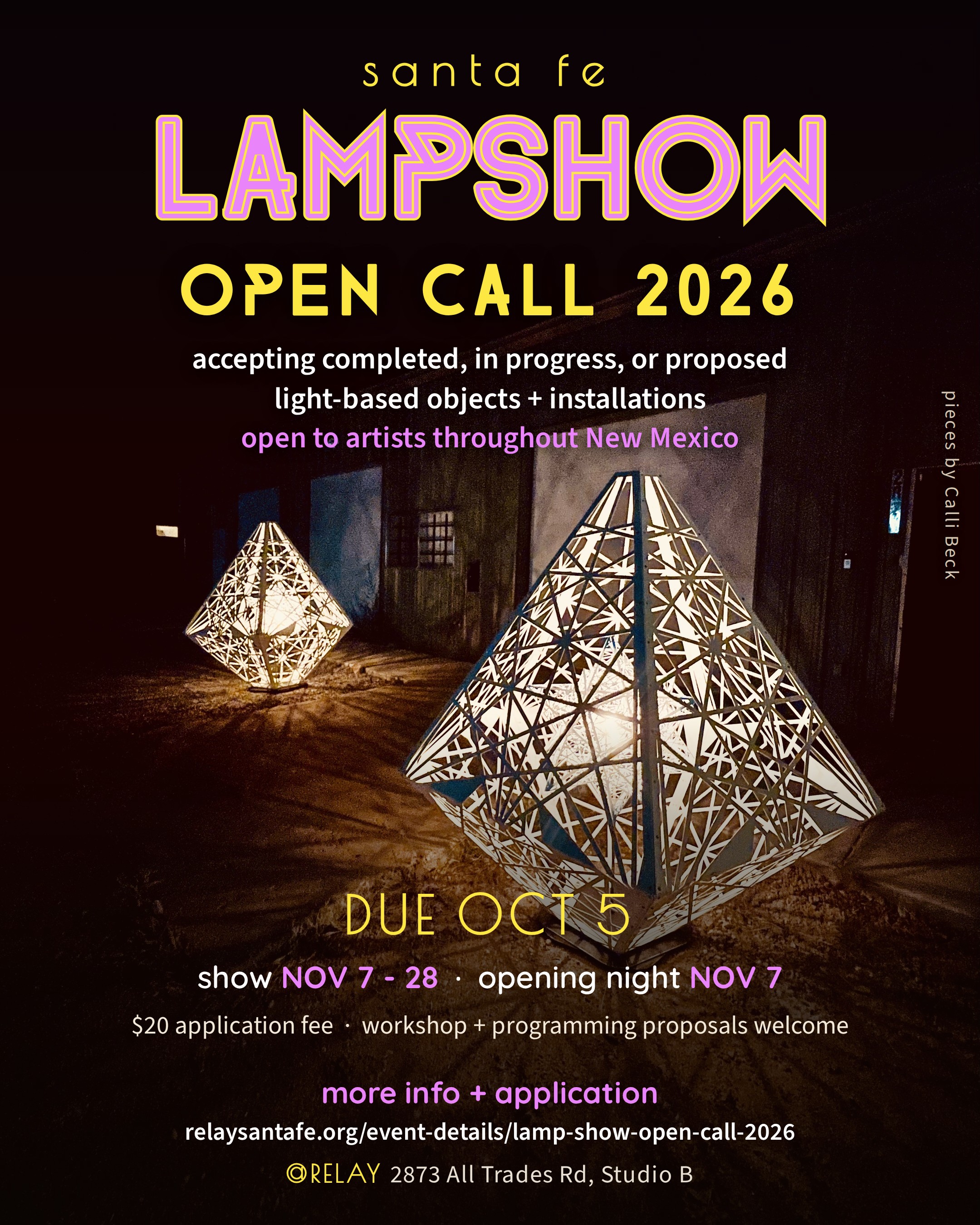 Flyer for Santa Fe Lamp Show 2026 - Open Call for Artists