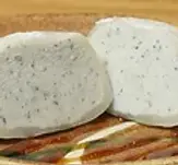 Two pieces of mochi ice cream