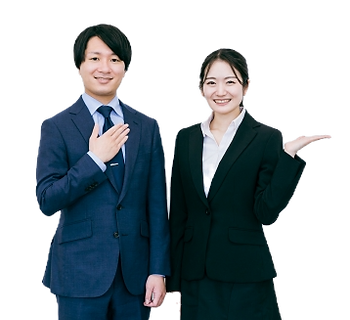 スーツ姿の男女