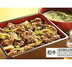 Delicious beef bowl with miso soup, Yayoi US
