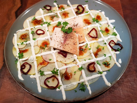 Apfelcarpaccio | Räucherforelle | Meerrettichcreme
