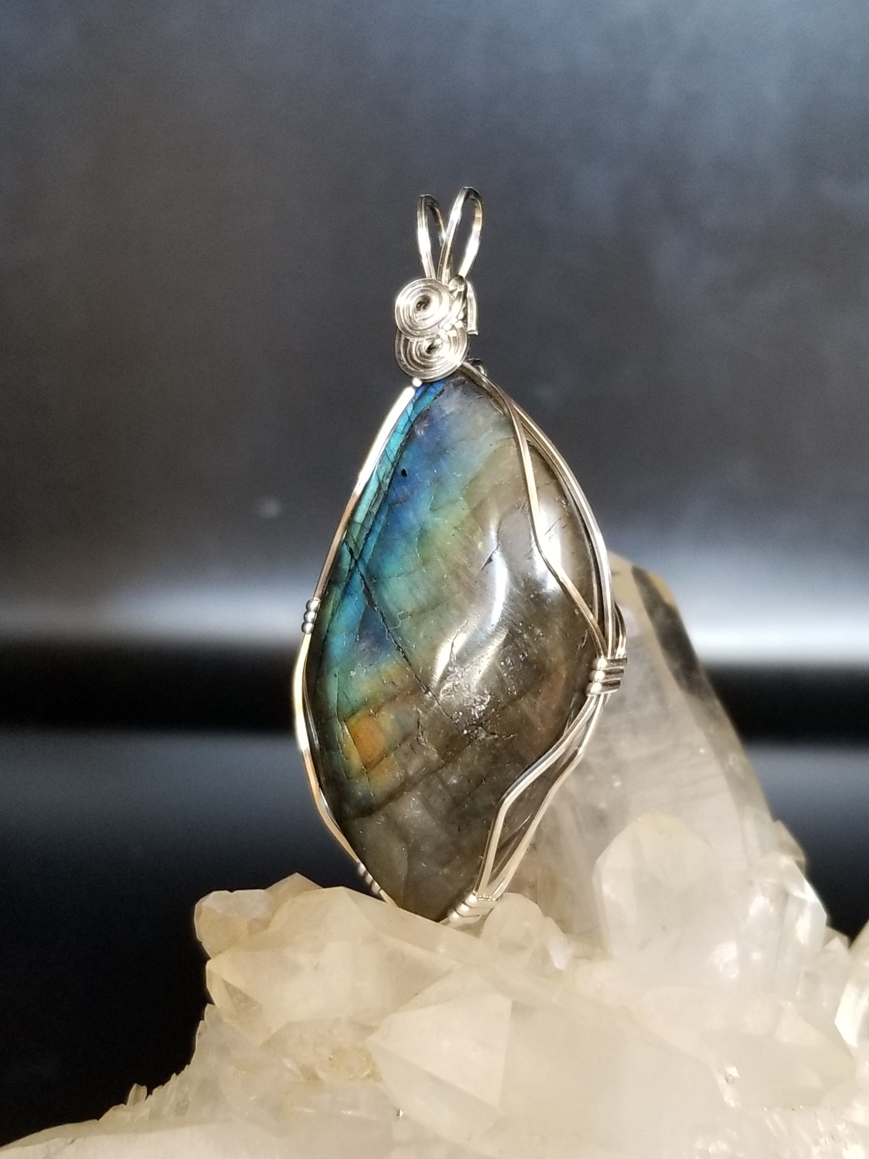 Labradorite warpped in Sterling Silver