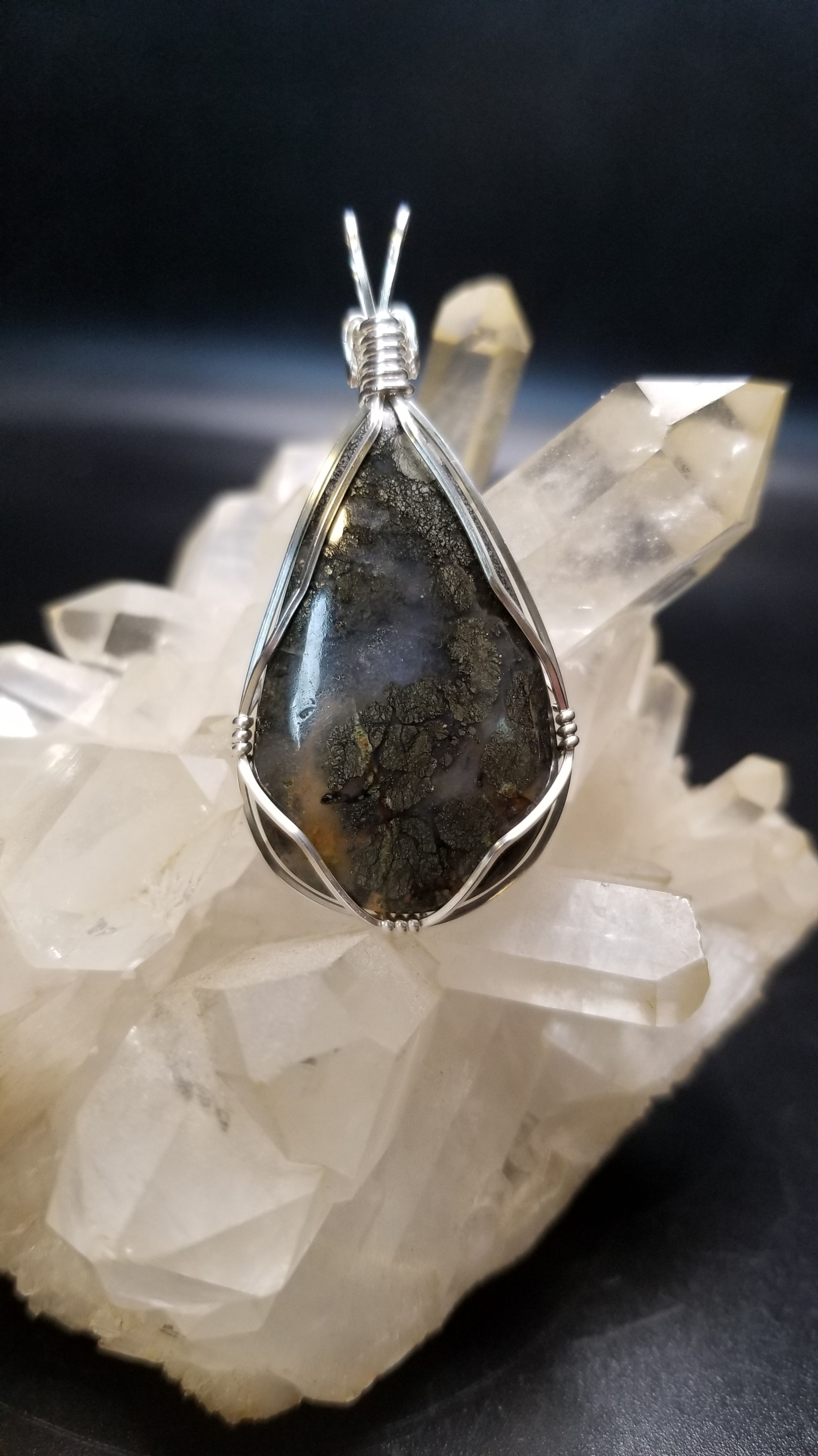 Marcasite wrapped in sterling silver