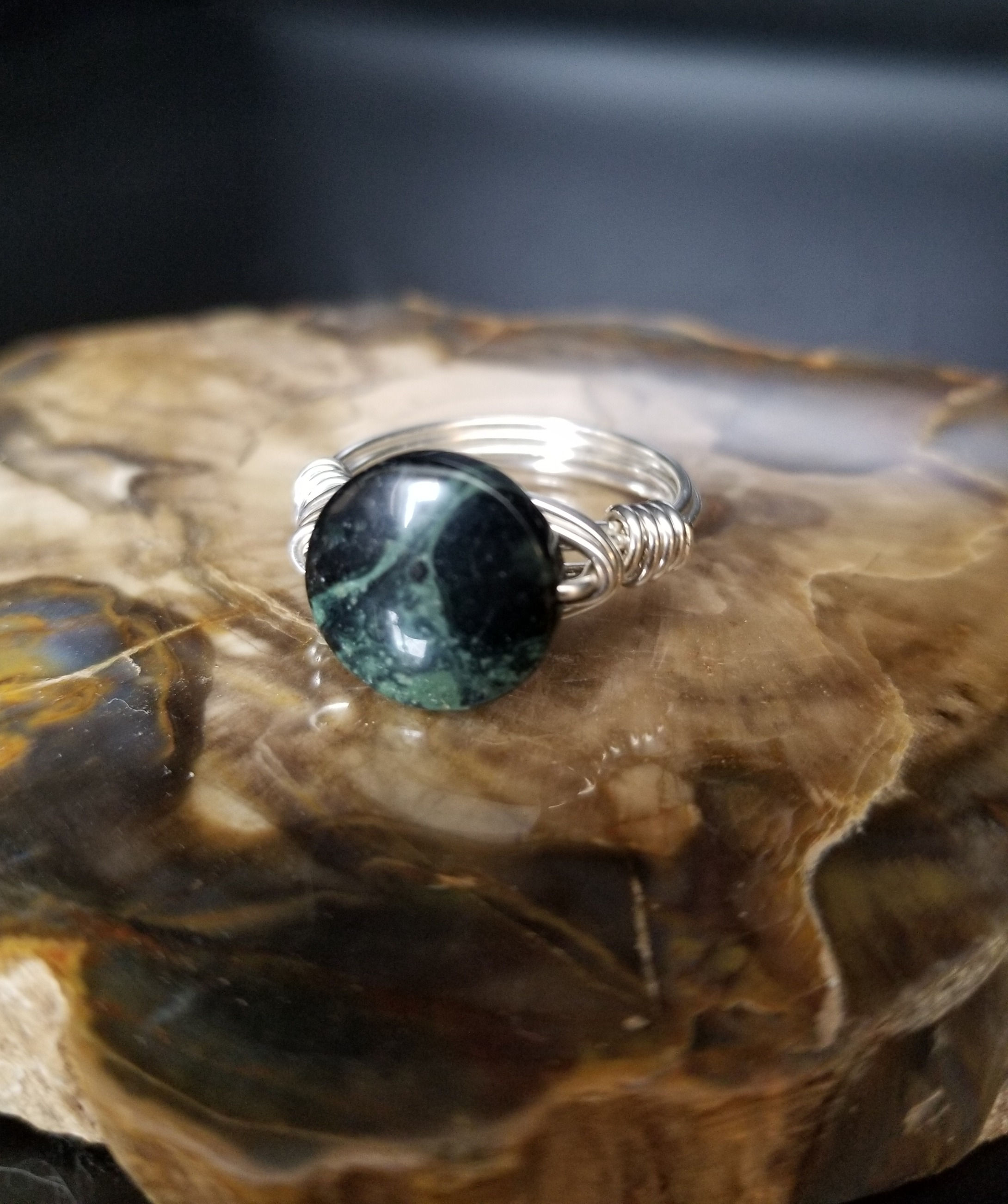 Kambaba Jasper Ring created with Sterling Silver