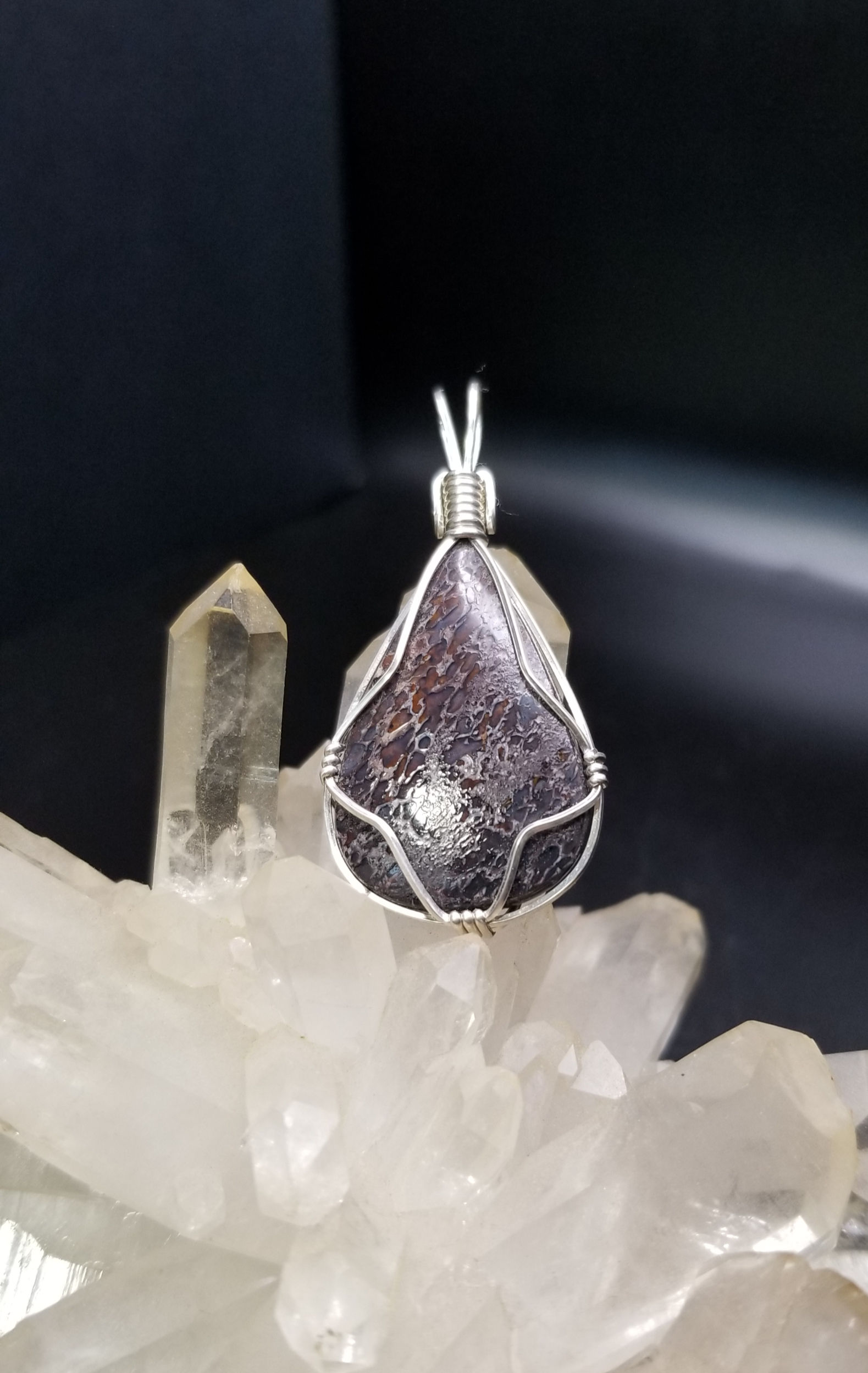 Dinasaur bone wrapped in sterling silver