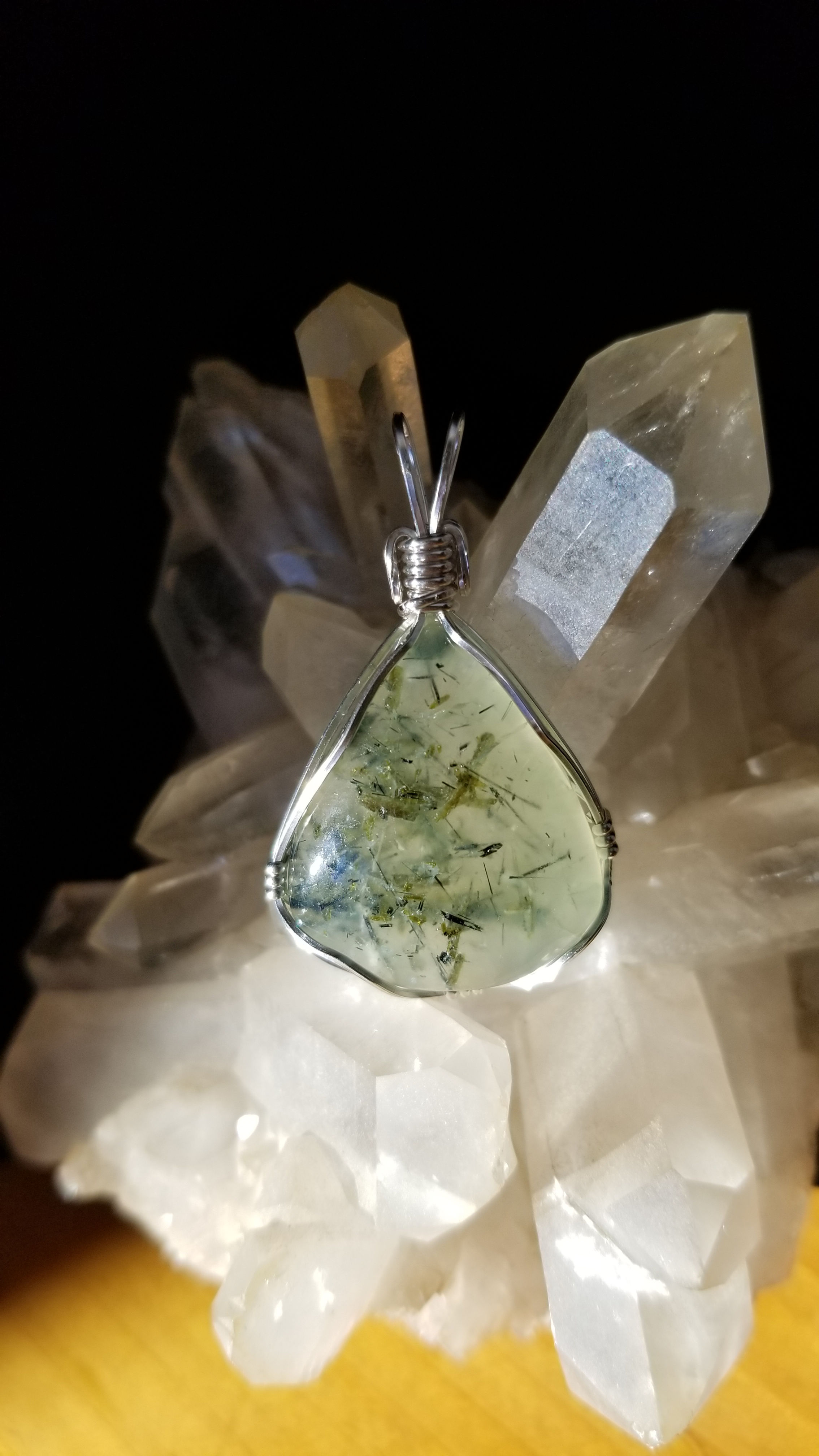Prenite wrapped in sterling silver
