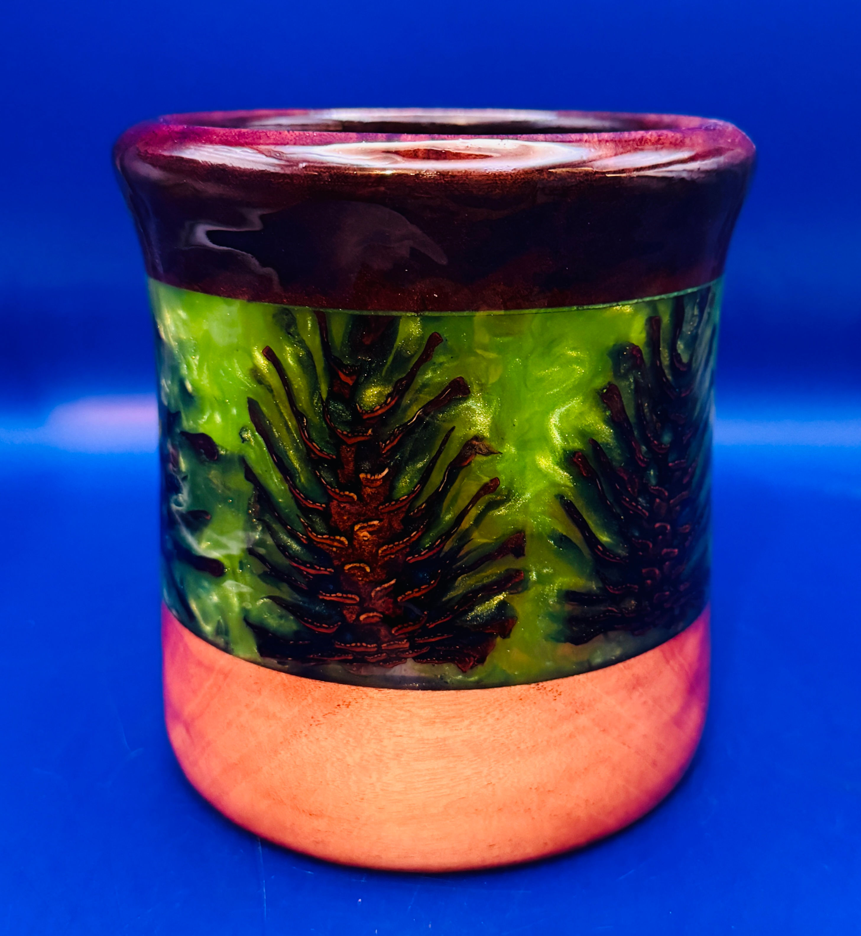 #262   Seagrape Pine Cone Crock   6”x5”  1.22 lbs.  $95.JPG