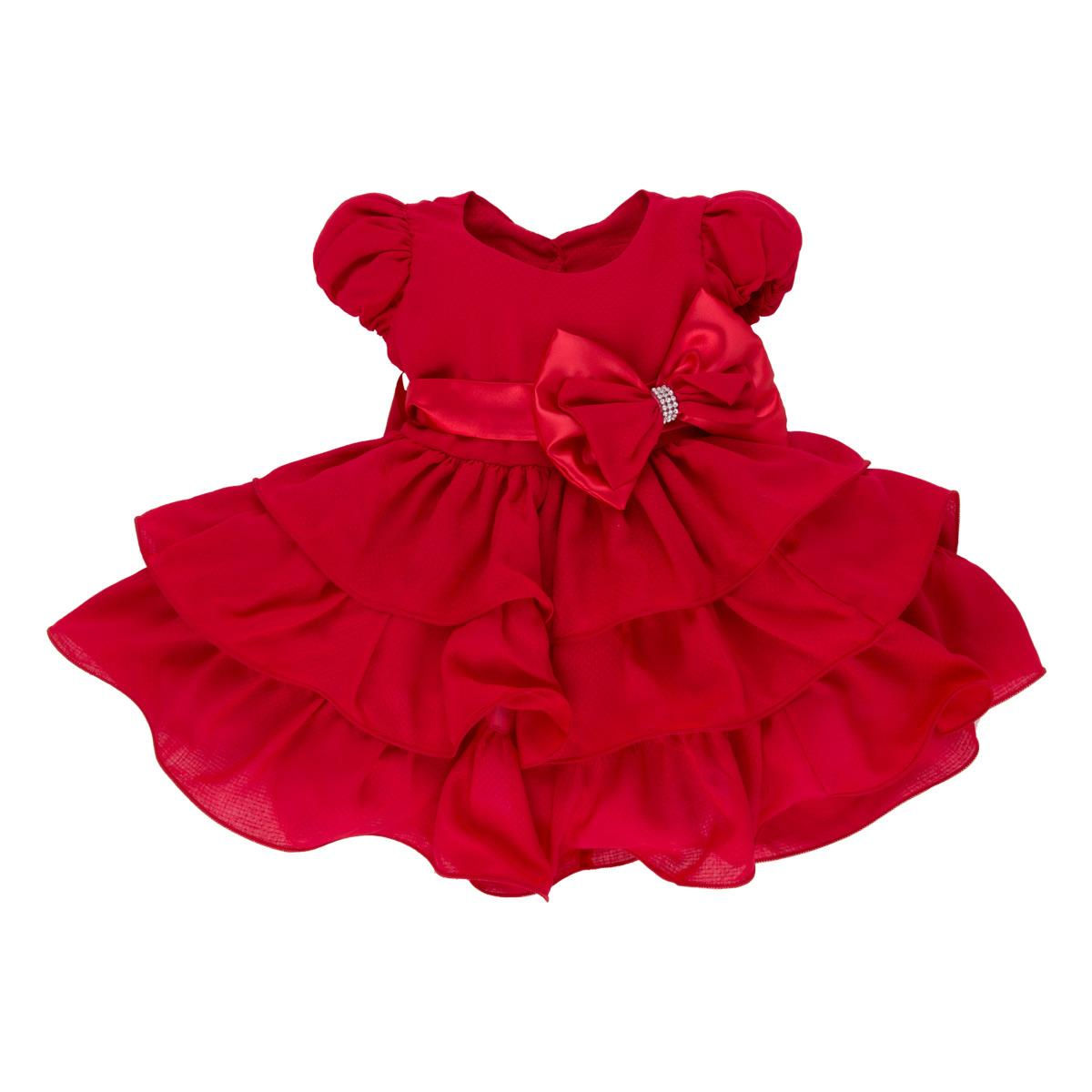 Vestido Saia Babado Cinto Cetim Com Laço