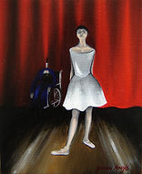 Huile sur toile, peinture, Garance Monziès, danseuse, danse, meurtre, révolte, thérapie, père, scène, ange
