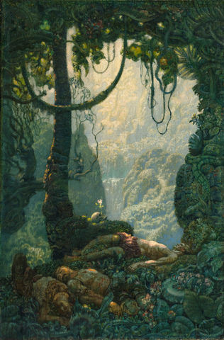 painting, oil painting, El dorado, temptation, art, oil painting, symbolism, illustration, illustration art, comic art