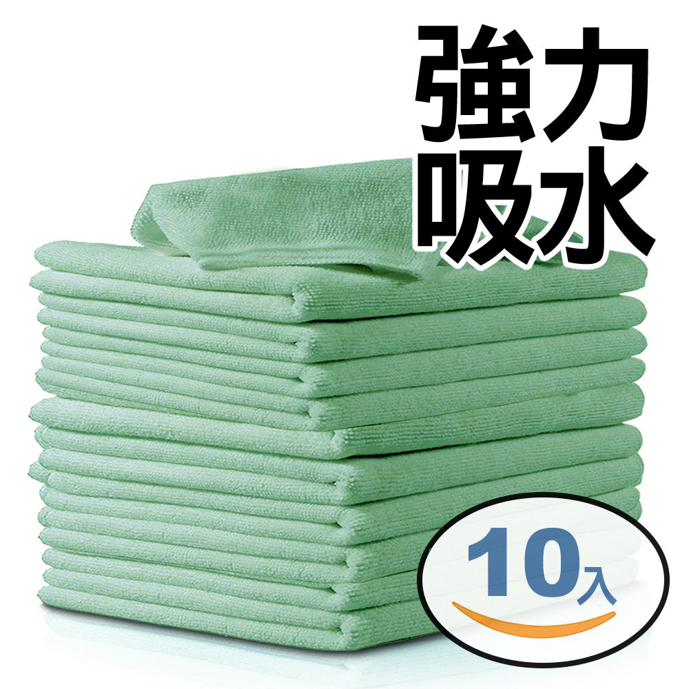 強力吸水廚房抹布 25*25cm 10入組(綠色)
