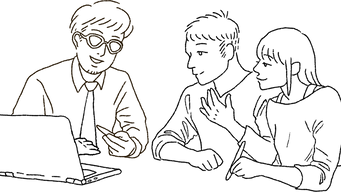 話し合っている人の素材