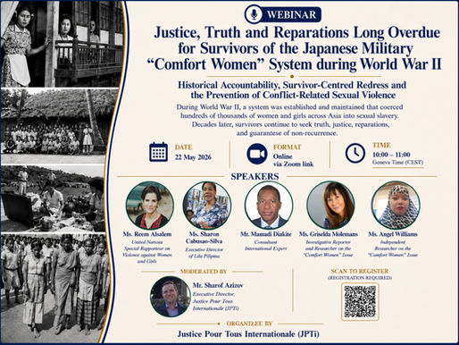 Webinar on the “Comfort Women” System: Historical Justice, Accountability, and the Rights of Survivors
