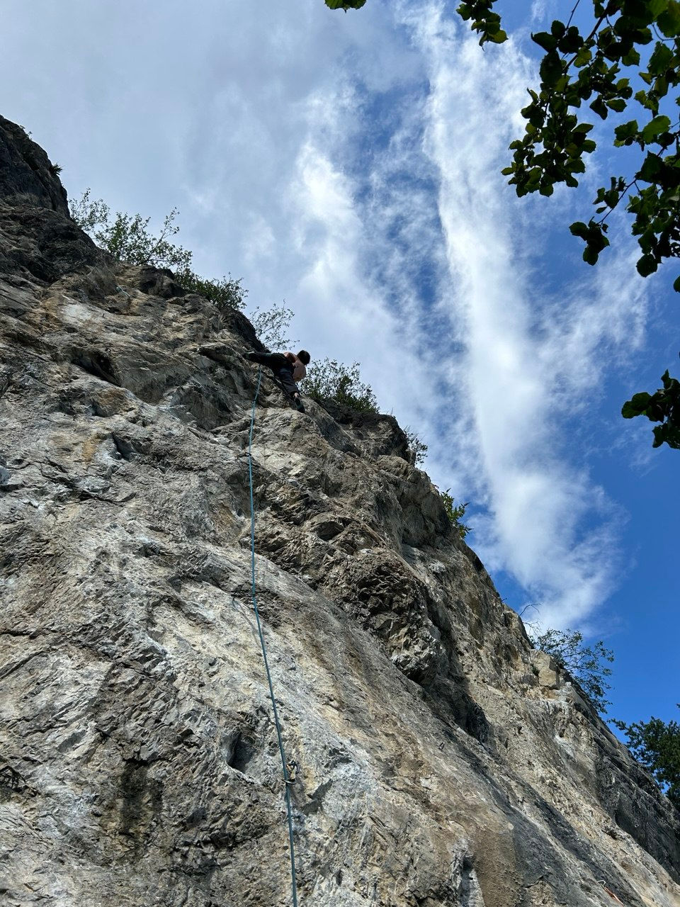 One of the rare days we went to a south crag...bad choice!