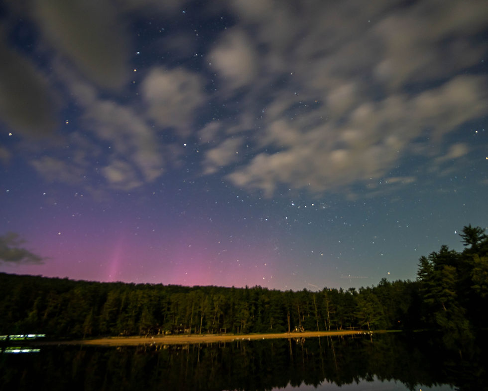 The northern lights over the beach at R. B. Winter State Park