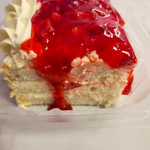Strawberry Banana Pudding Cake Slice