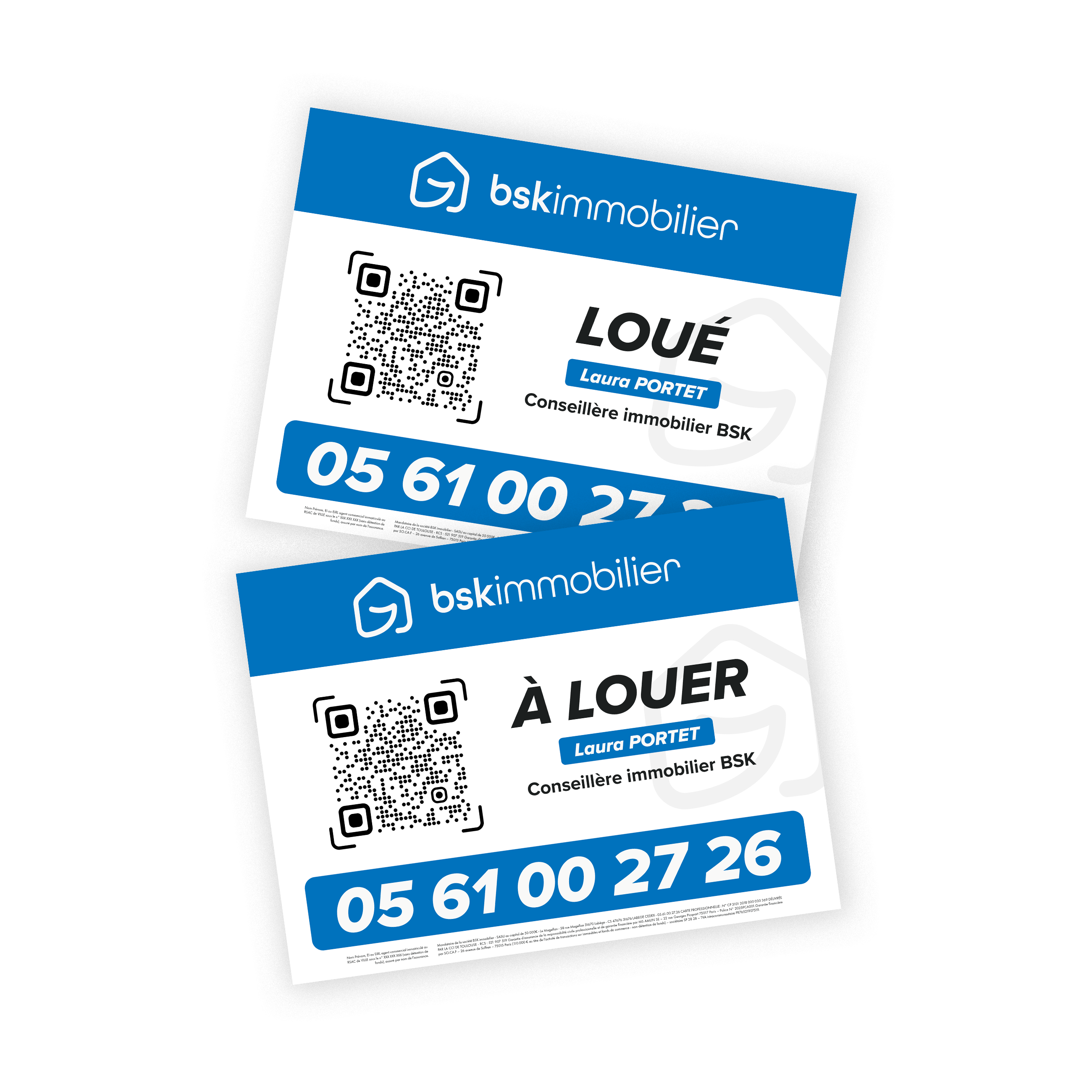 Panneaux Solo avec QR Code - A louer/loué - Vendu par lot