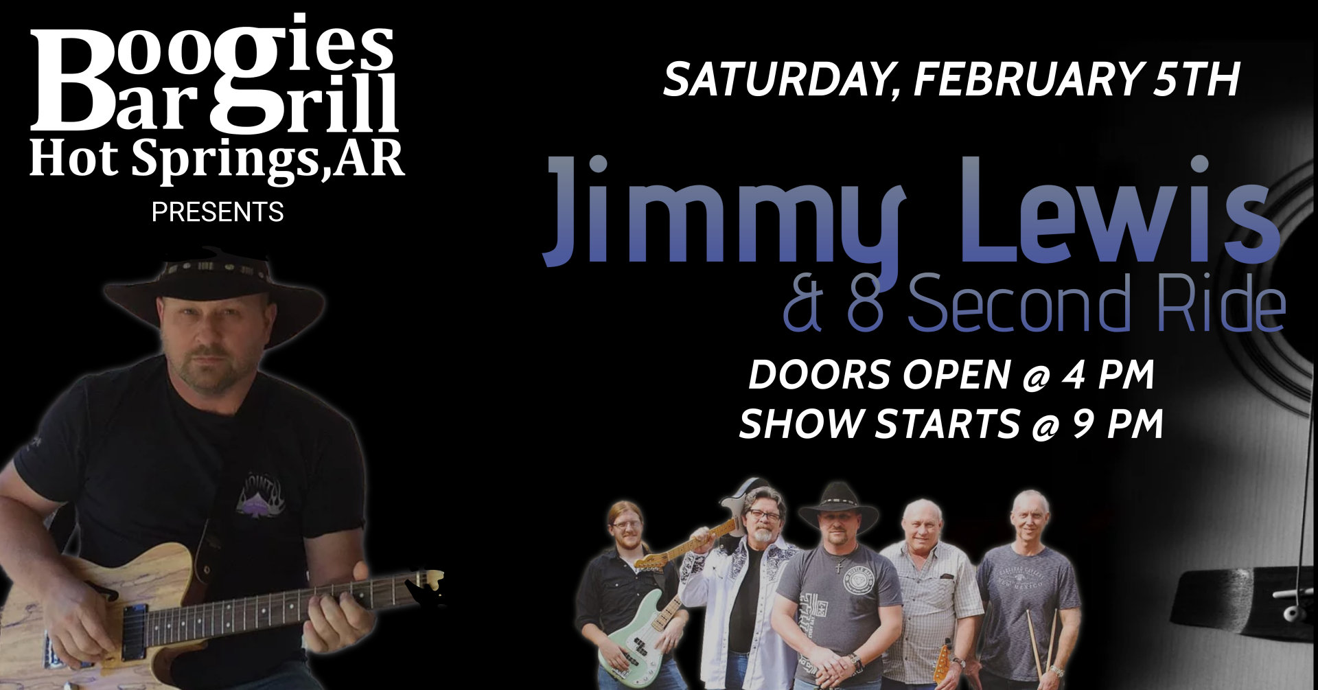 Jimmy Lewis & 8 Second Ride Boogies Bar & Grill Hot Springs