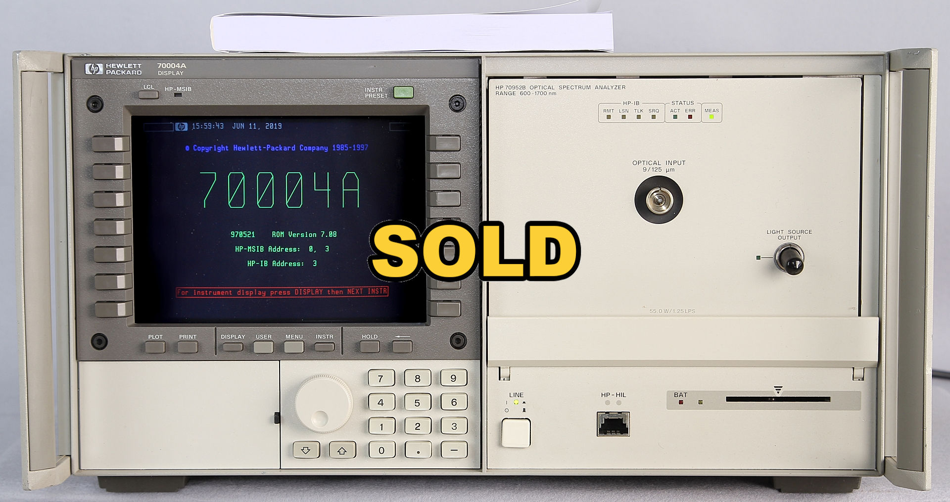 HP 70952B+7004A Optical Spectrum Analyzers