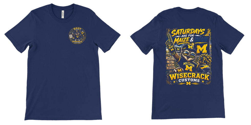 Thumbnail: Saturdays Are for Maize & Blue – Hoot’s Michigan Game Day Graphic Tee