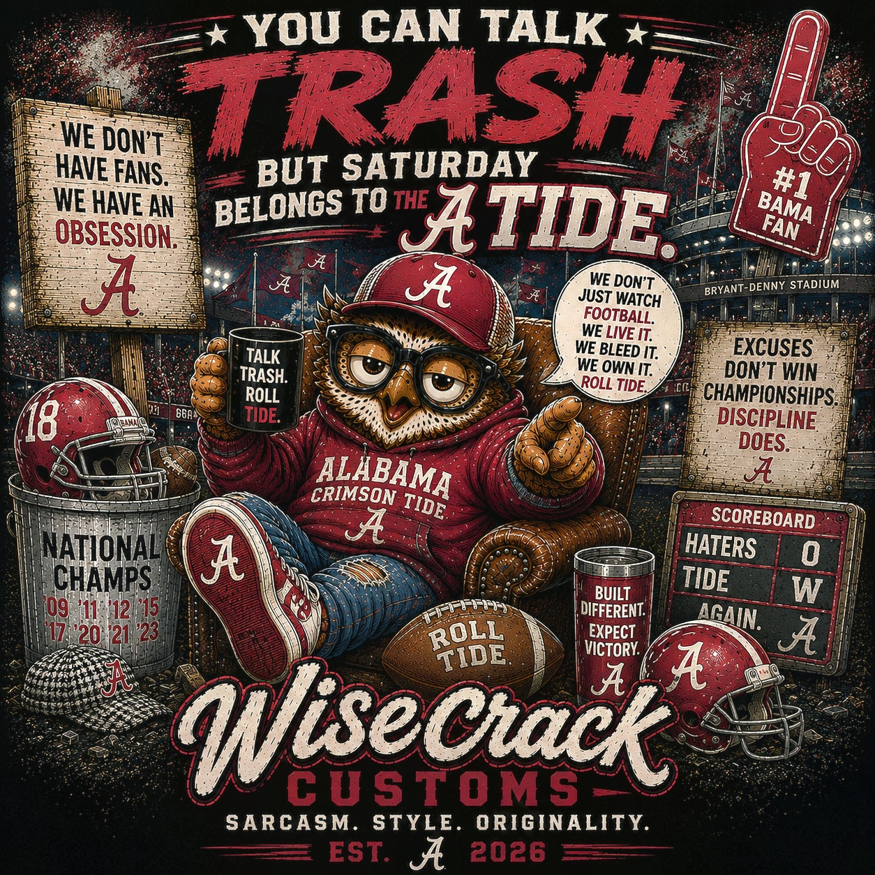Saturday Belongs to the Tide – Alabama Football Graphic Tee