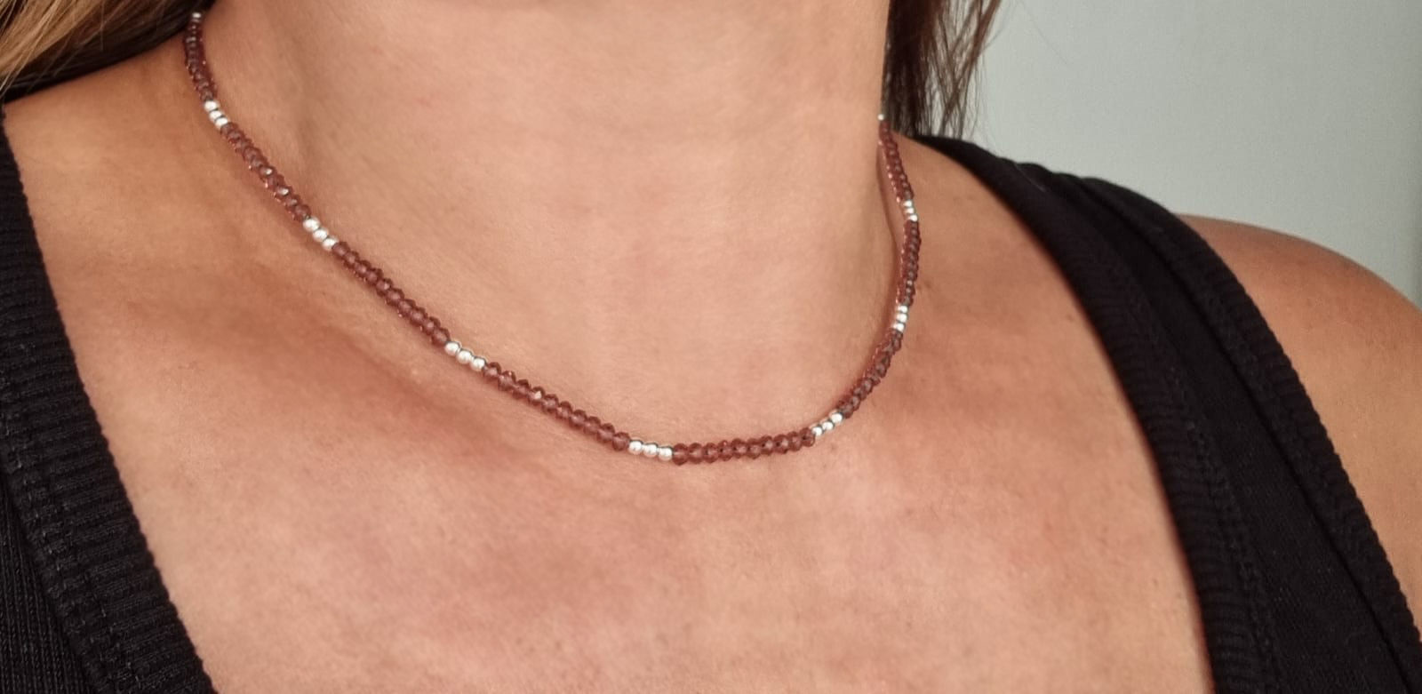 Colar de Prata e Rubilita