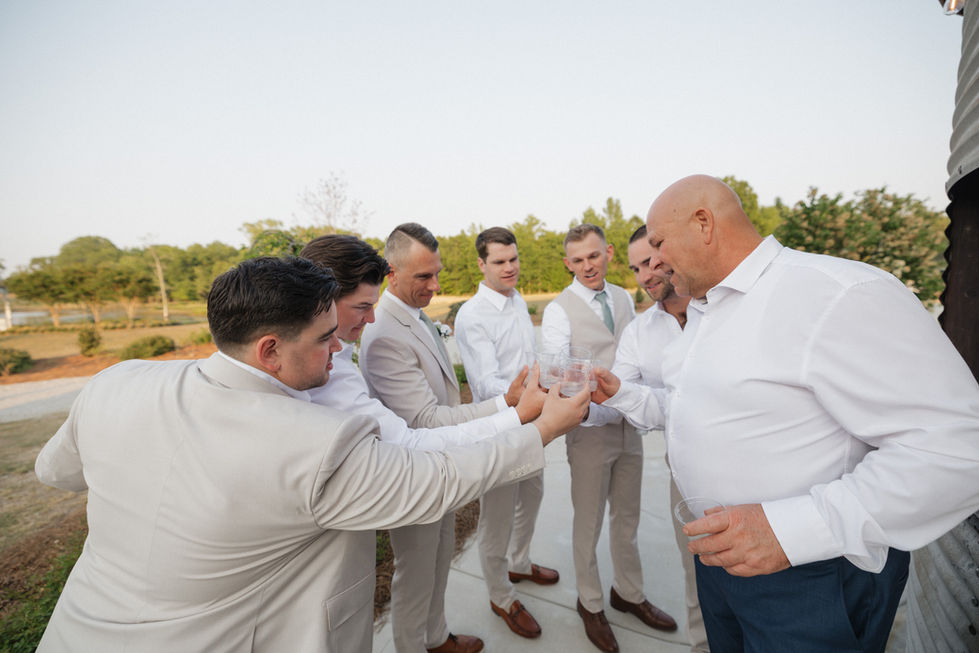 the Bro's huddle at Belle's Venue and Farms