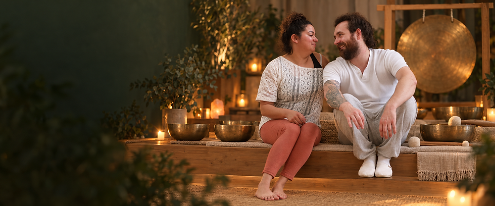Morena en Tobias tijdens klankreis