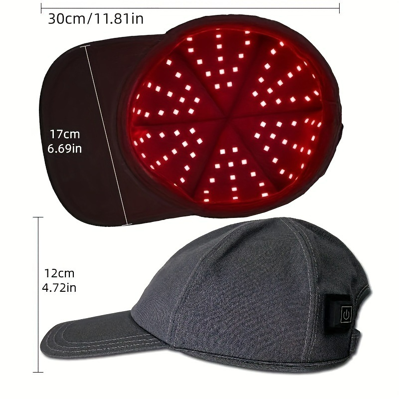 Boné de fototerapia luz vermelha LED para crescimento capilar tratamento couro cabeludo