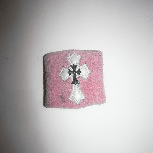 Chrome Hearts Sterling Silver and Leather Cross Sweatband
