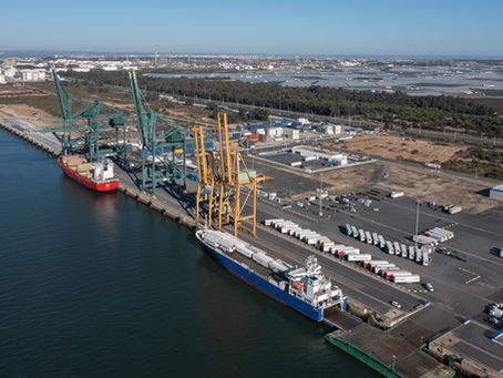El Puerto de Huelva comenzará en breve la pavimentación de la zona norte del Muelle Sur para aumentar su capacidad operativa