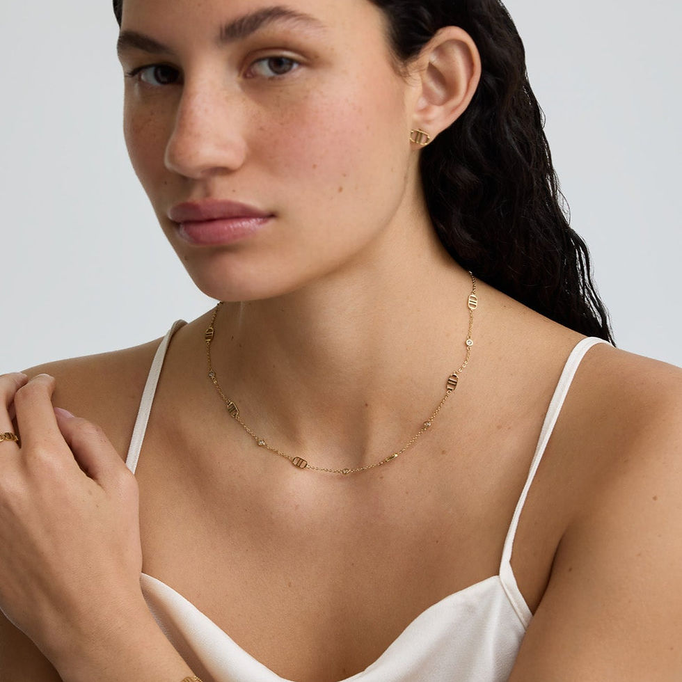 Multi Signature Necklace with Stones