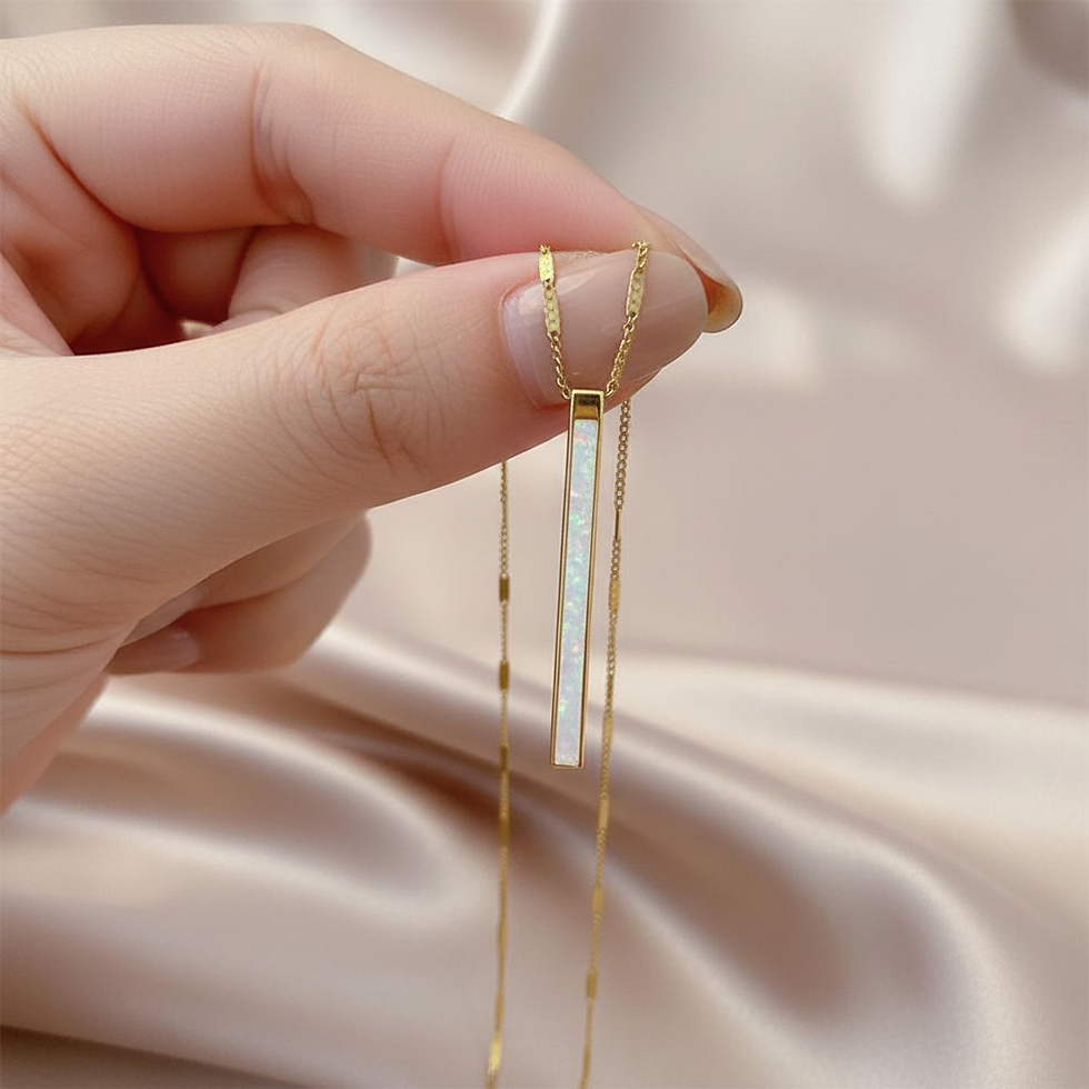 Thumbnail: White Opal Pendant in Gold