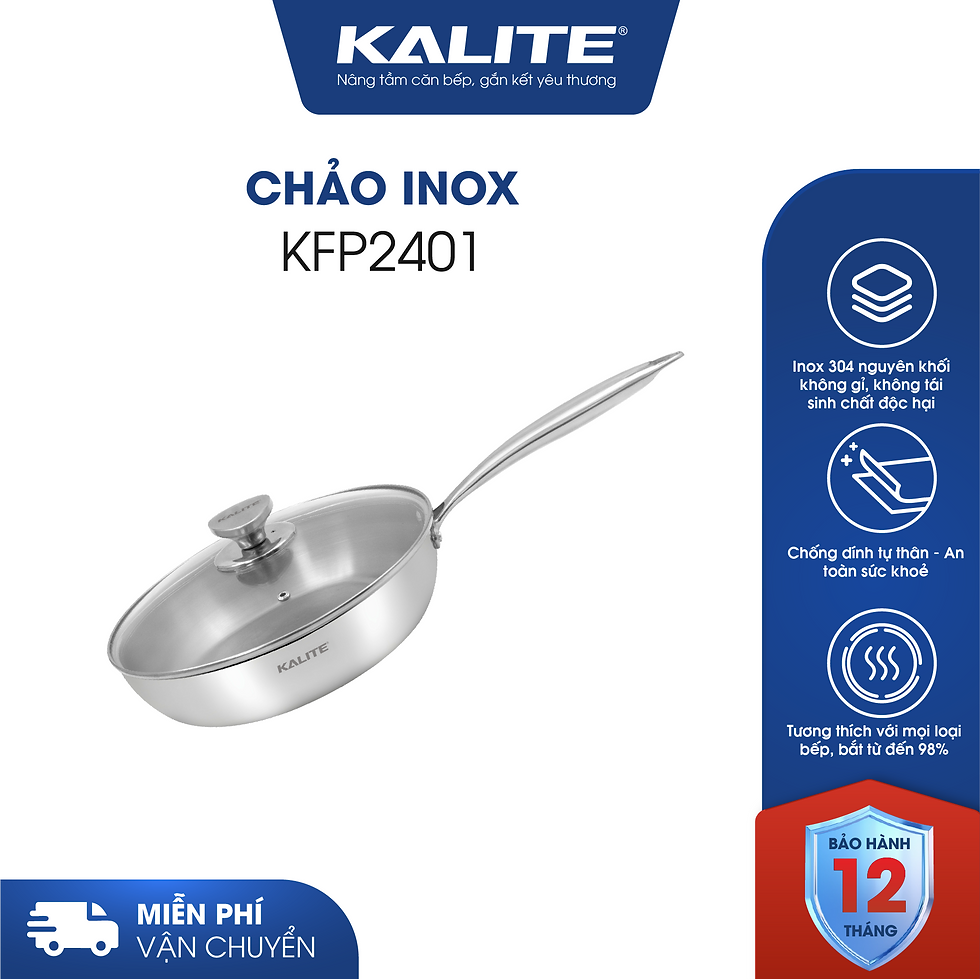 Chảo rán inox liền khối cao cấp