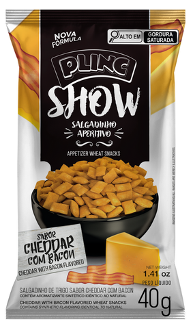 Plinc Show Cheddar com Bacon 40g