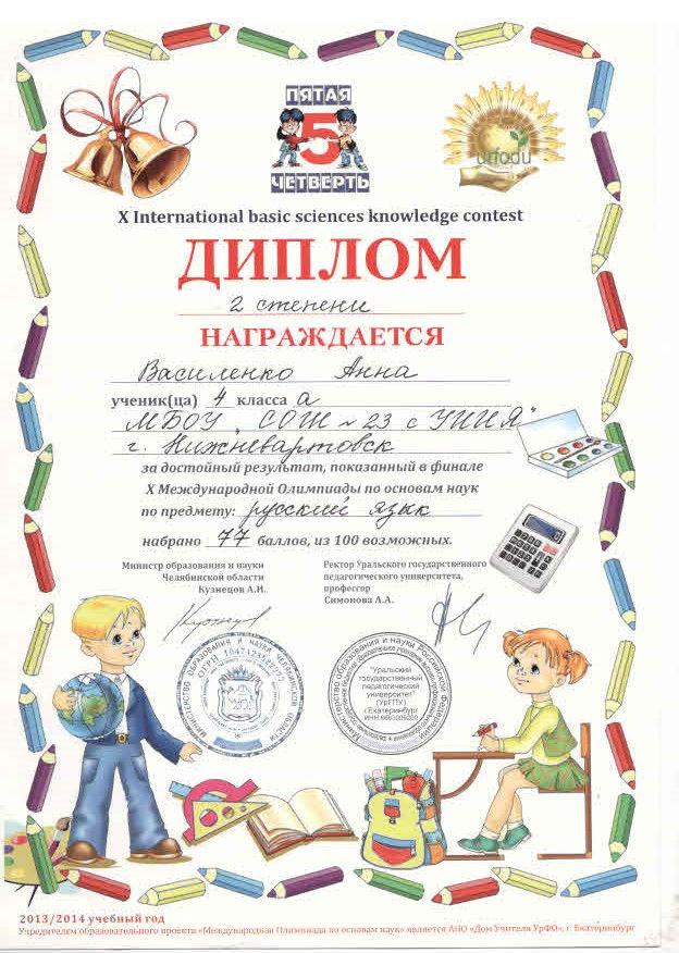 Василенко Ання II место