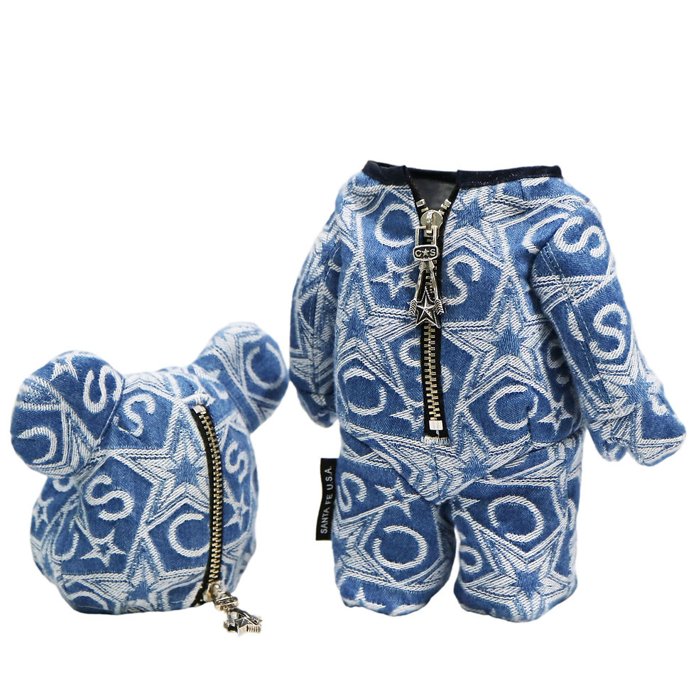 サムネイル： CS ARROW RISING STAR ZIPPER PULL DENIM 400% BEARBRICK CLOTHES - ORIGINAL BLUE