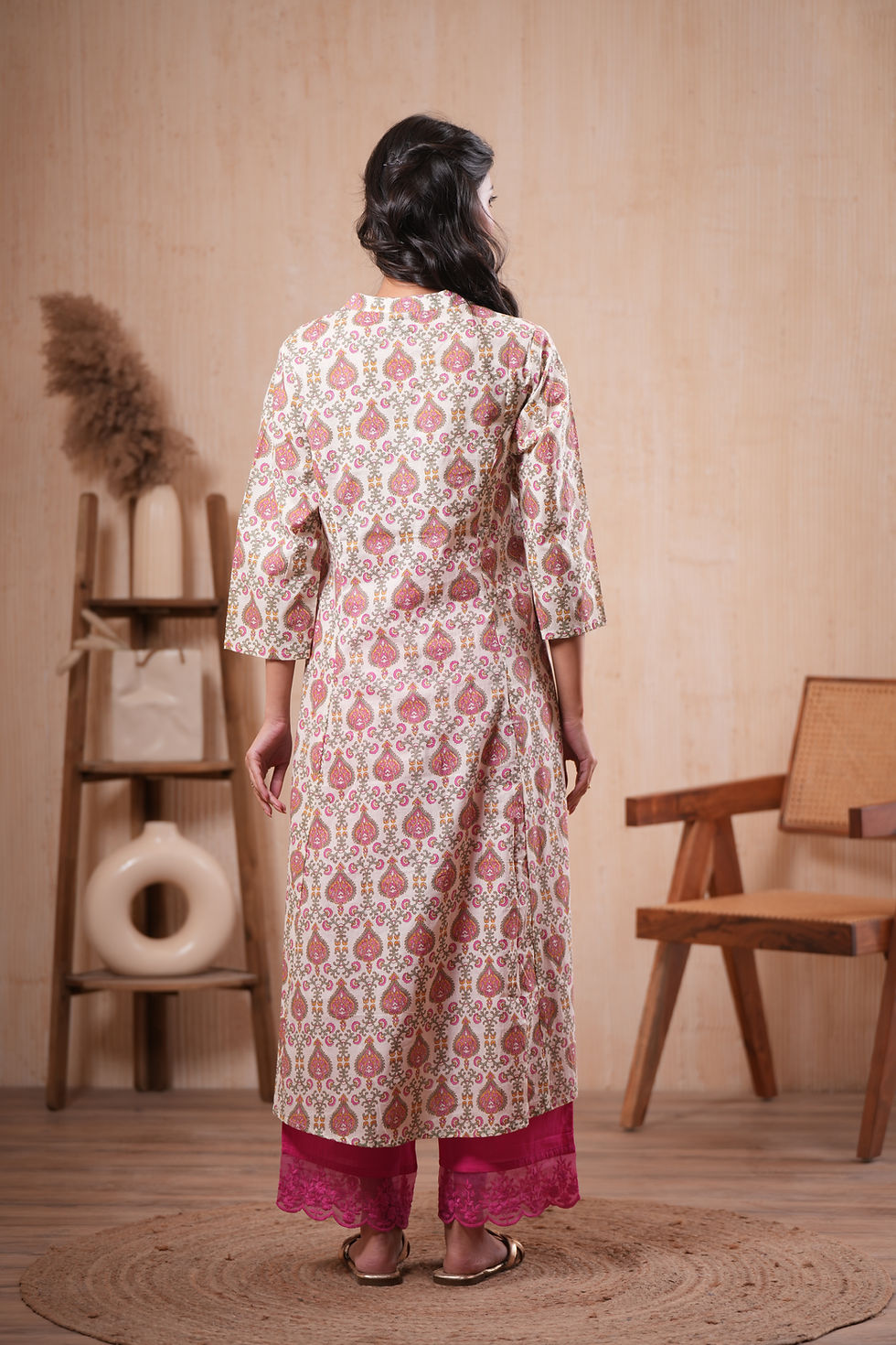 Thumbnail: Gulabi Bagh Cotton Kurta