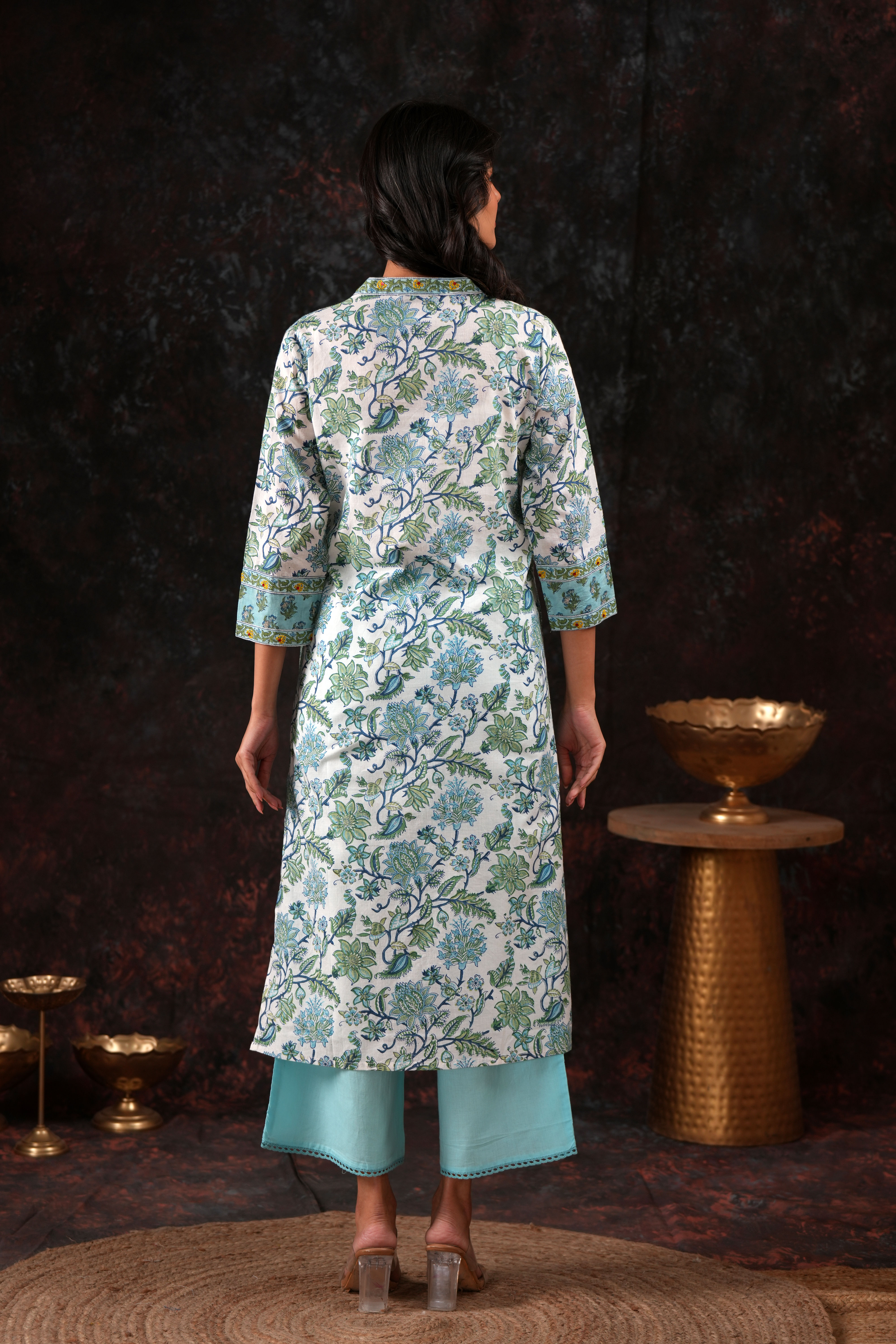 Mughal Bloom Block Print Kurta