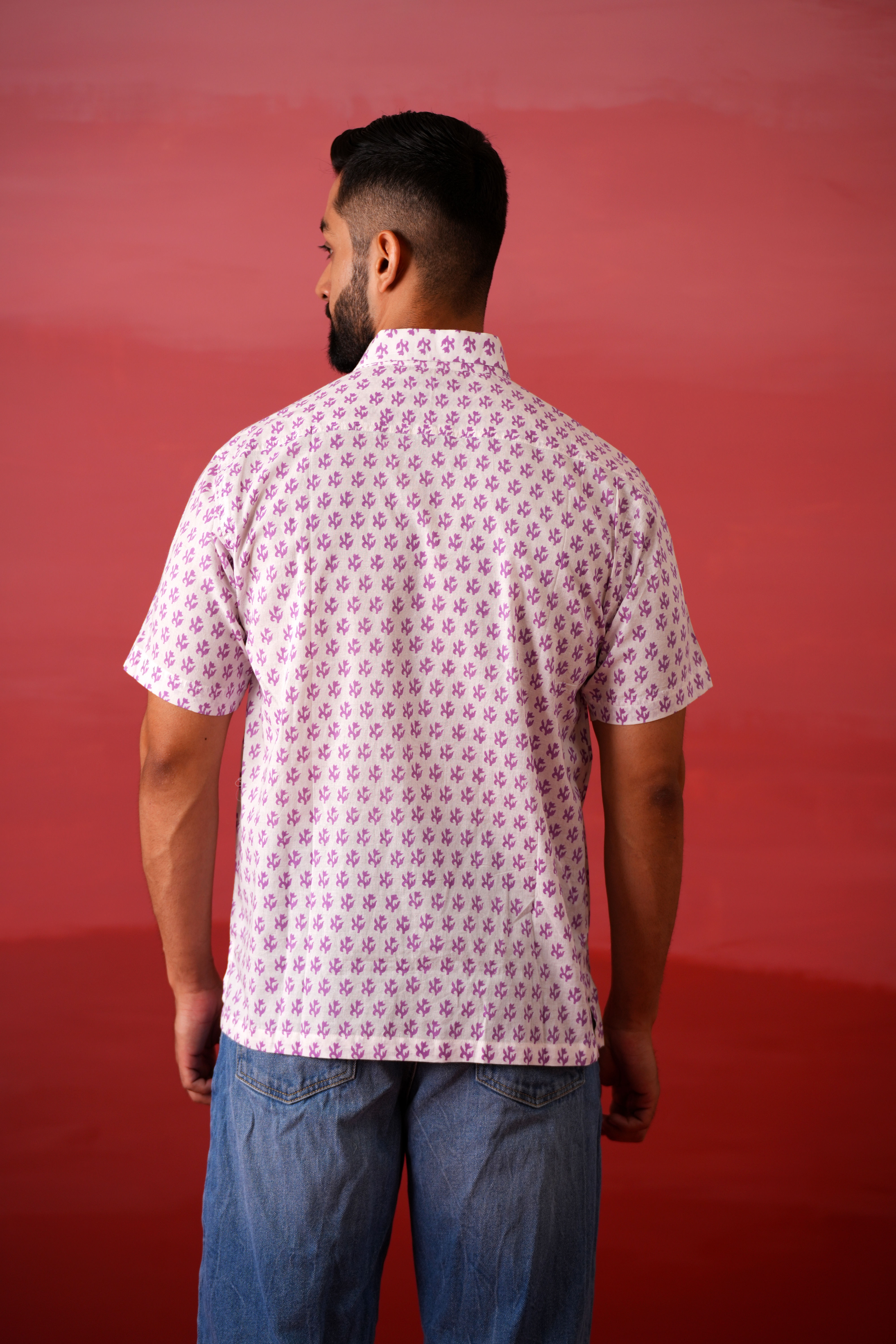 Purple Bud Cotton Printed Shirt
