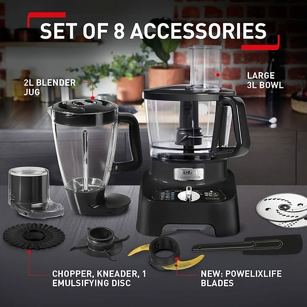 Thumbnail: Tefal DO821840 8in1 Double Force Pro Food Processor & Blender, 3L Bowl, 2L Jug,