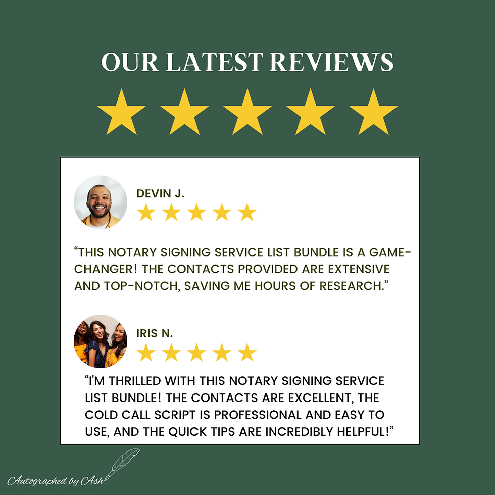 Thumbnail: Notary Signing Service Bundle | 115 Verified Signing Services | Cold Call Script