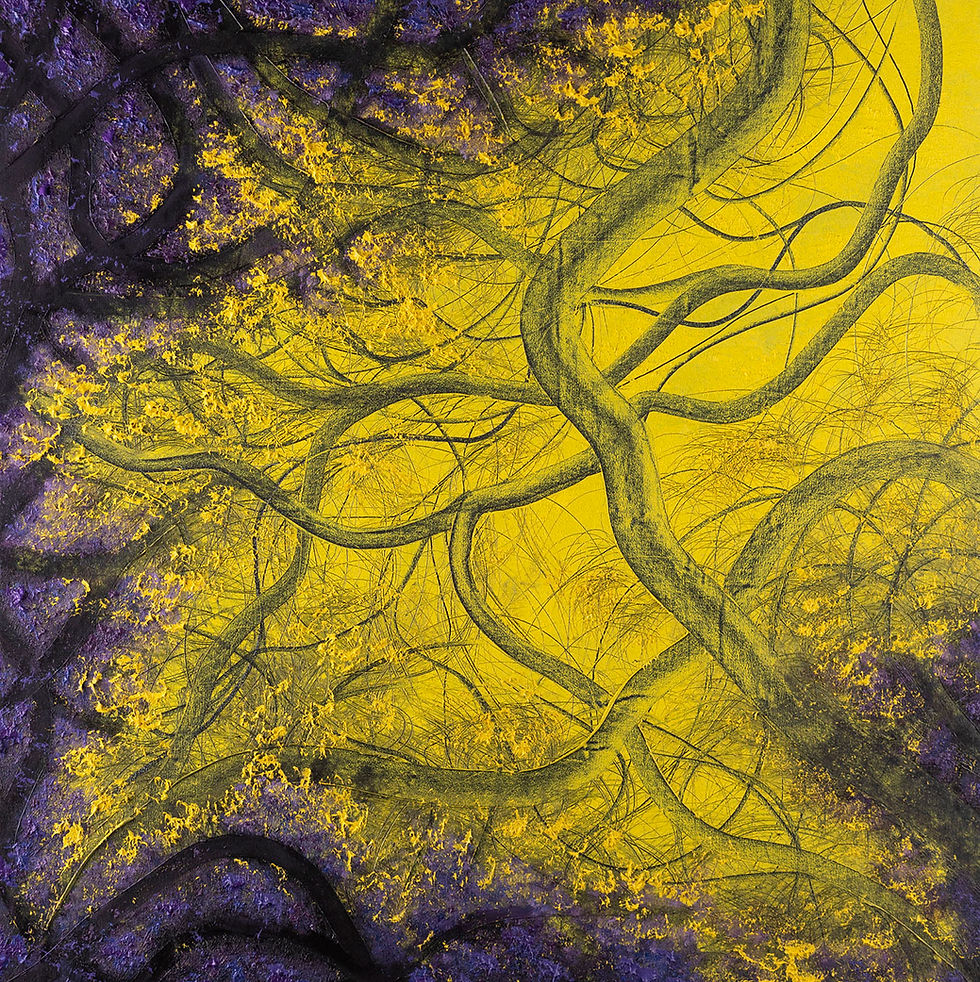 Abstract painting representing the nature, landscape.